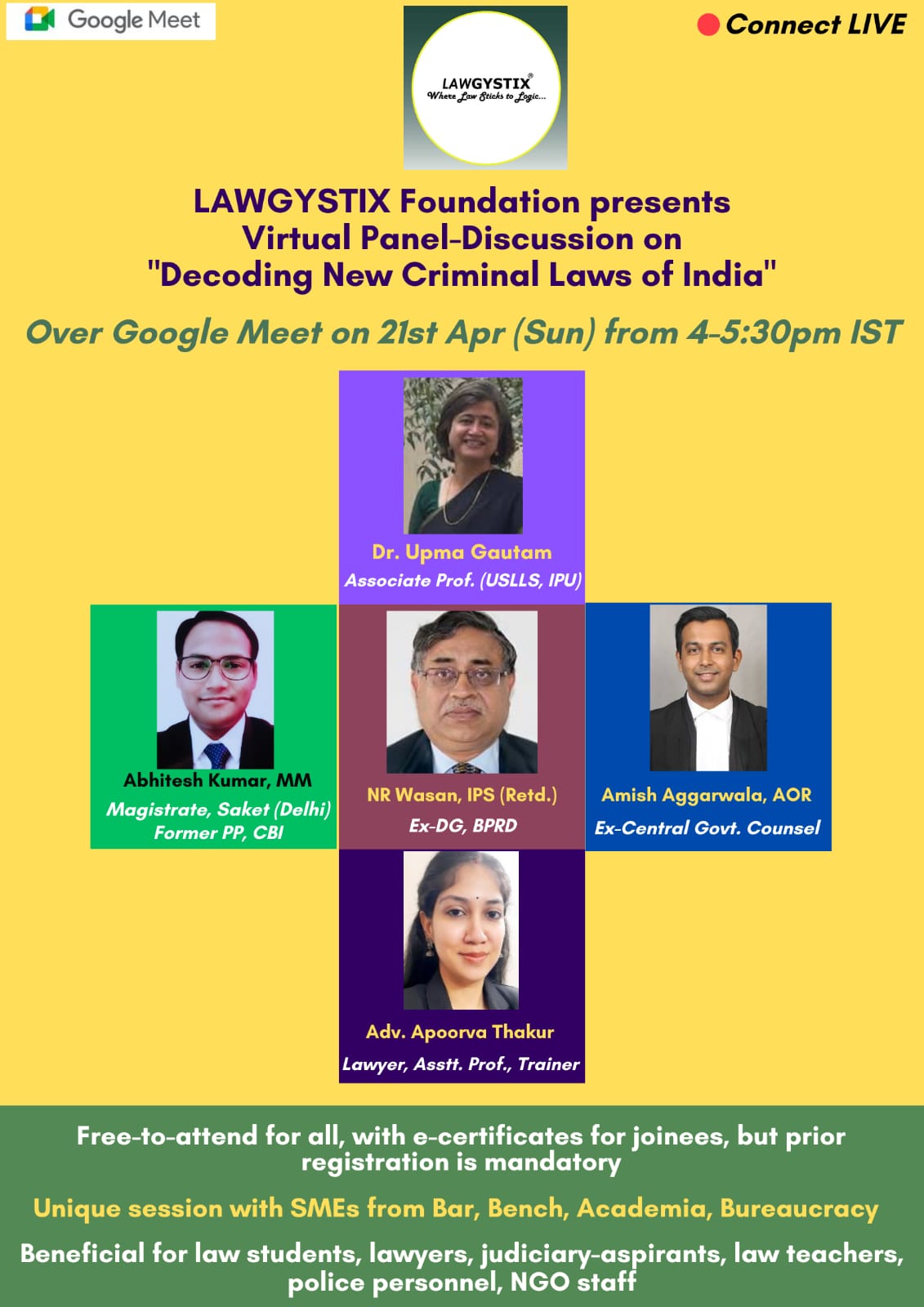 Virtual Panel Discussion with SMEs on Decoding New Criminal Laws of India